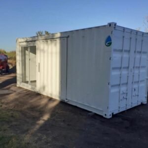 Contenedor de 20 pies con puerta, ventana y cuarto de baño HMOCF