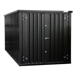 Contentor desmontável 6 x 2 m – Porta dupla – Preto RAL 9005